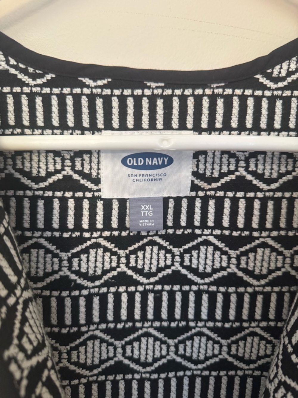 Old Navy Black & White Jacquard Open Front Jacket Women’s Size XXL NWT - Picture 5 of 7